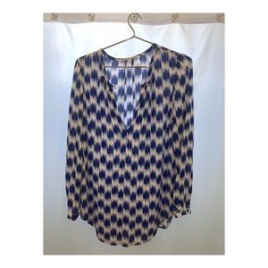 Blue and white blouse